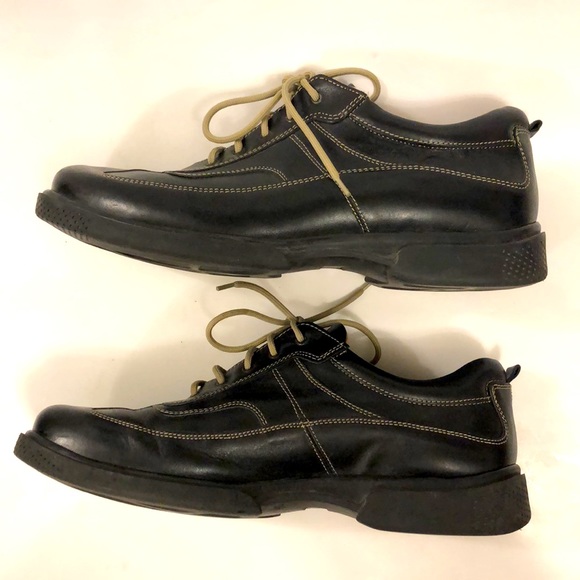 Forge 43 Men’s 10 Shoes Black Leather Upper & Lining Tan Stitch Lace Excellent - Picture 5 of 10